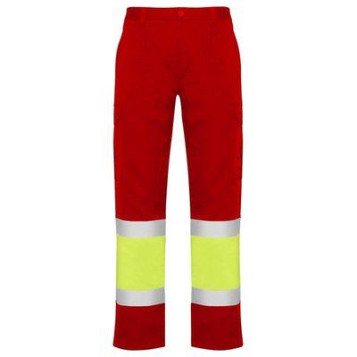 Pantalón multibolsillos alta visibilidad ROJO LABORAL/AMARILLO FLÚOR 38