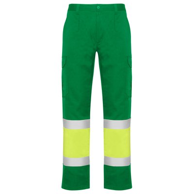Pantalón multibolsillos alta visibilidad Verde Jardín/Amarillo Flúor 46
