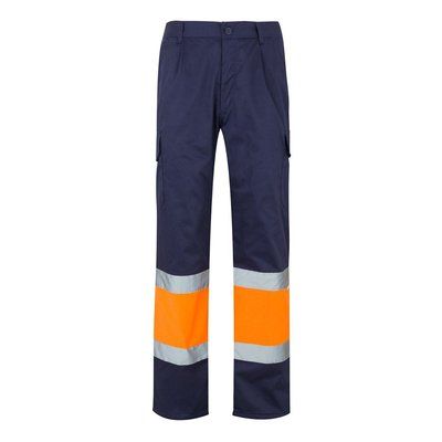 Pantalón multibolsillos con bandas reflectantes Azul Marino 5Xl