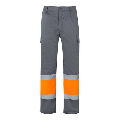 Pantalón multibolsillos con bandas reflectantes Gris 4Xl