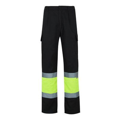 Pantalón multibolsillos con bandas reflectantes Negro 4Xl
