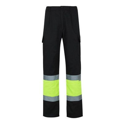 Pantalón multibolsillos con bandas reflectantes Negro 5Xl