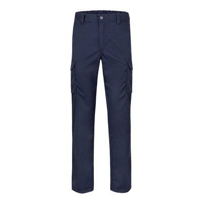 Pantalón multibolsillos elástico y ajustado Azul Marino 38