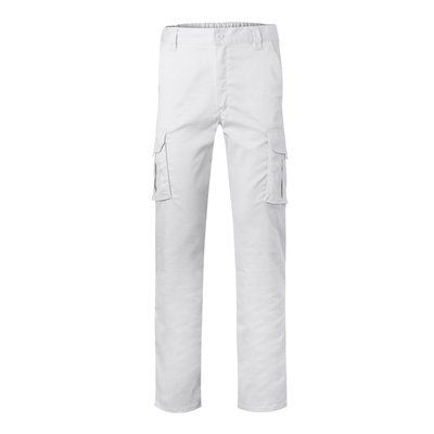 Pantalón multibolsillos elástico y ajustado Blanco 42