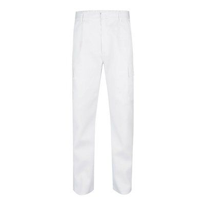 Pantalón multibolsillos de sarga Blanco 40