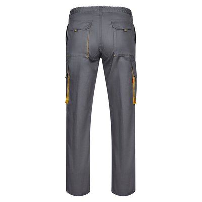 Pantalón sarga multibolsillos bicolor