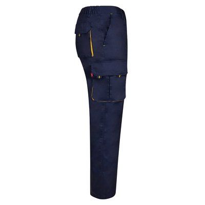 Pantalón sarga multibolsillos bicolor