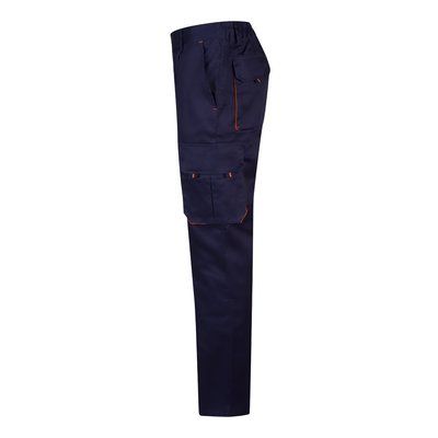Pantalón sarga multibolsillos bicolor