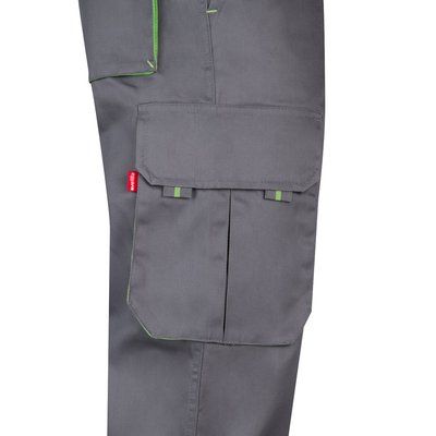 Pantalón sarga multibolsillos bicolor
