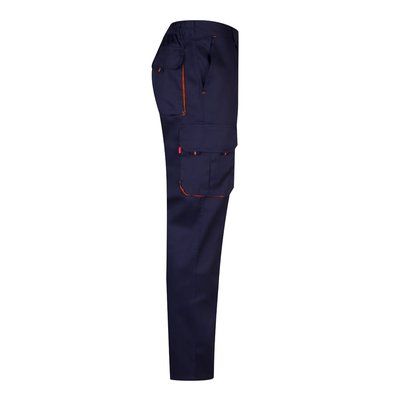 Pantalón sarga multibolsillos bicolor