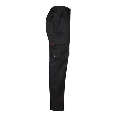Pantalón sarga multibolsillos bicolor