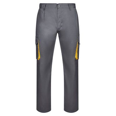Pantalón sarga multibolsillos bicolor