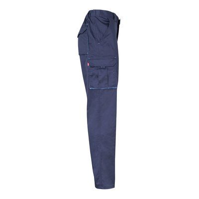 Pantalón sarga multibolsillos bicolor