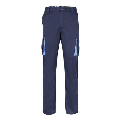 Pantalón sarga multibolsillos bicolor