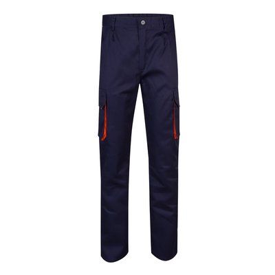 Pantalón sarga multibolsillos bicolor