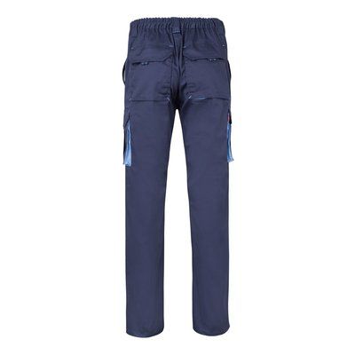 Pantalón sarga multibolsillos bicolor