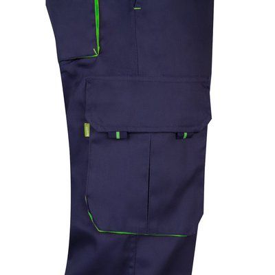Pantalón sarga multibolsillos bicolor