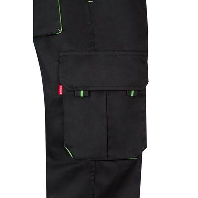 Pantalón sarga multibolsillos bicolor
