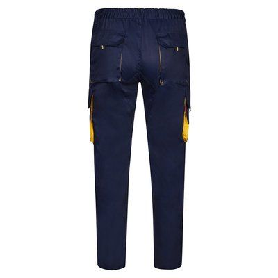 Pantalón sarga multibolsillos bicolor