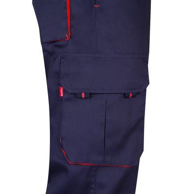 Pantalón sarga multibolsillos bicolor