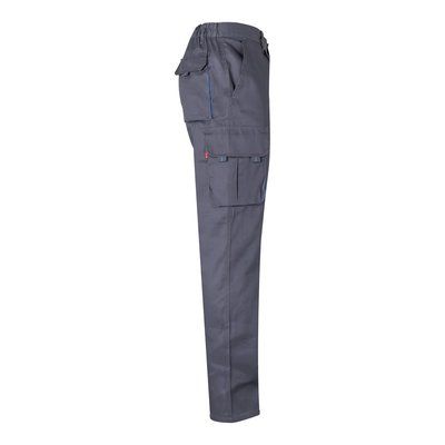 Pantalón sarga multibolsillos bicolor