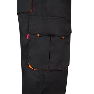 Pantalón sarga multibolsillos bicolor