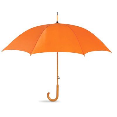 Paraguas con mango de madera personalizado apertura automática Naranja