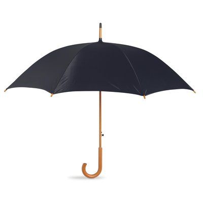 Paraguas con mango de madera personalizado apertura automática Negro
