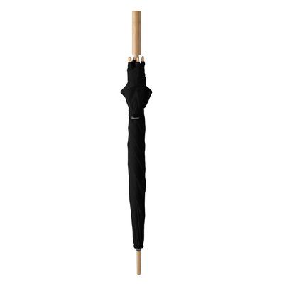 Paraguas con mango de bambú antiviento Negro Talla Única Adulto
