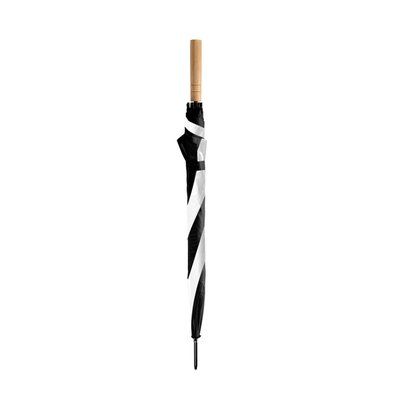Paraguas con mango de madera Blanco/Negro Talla Única Adulto