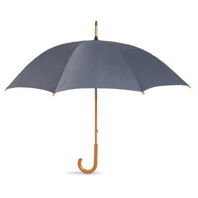 Paraguas manual con mango de madera Gris