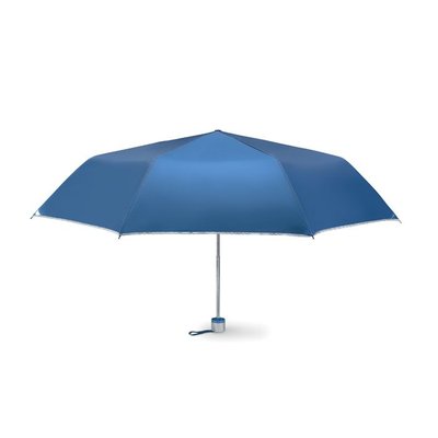 Paraguas plegable con interior plateado Azul