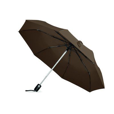 Paraguas plegable de poliester e interior de fibra de vidrio Marrón
