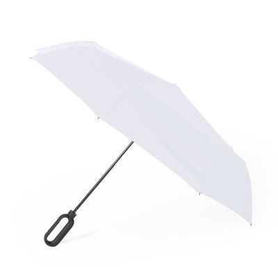Paraguas plegable y resistente de 8 paneles con sistema antiviento Blanco