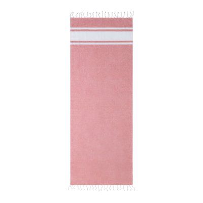 Pareo bicolor de algodón 110g/m2 en tonos pastel Roj