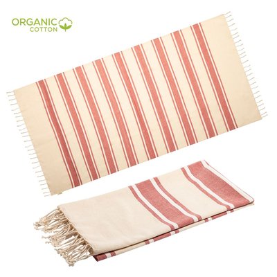 Pareo toalla 2 en 1 de rayas en algodón orgánico