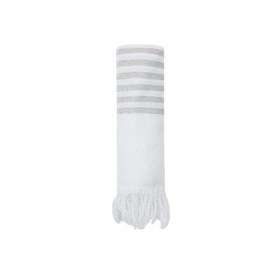 Pareo Toalla Sostenible blanca con rayas de color Gri
