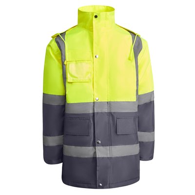 Parka acolchada alta visibilidad PLOMO/AMARILLO FLUOR XL