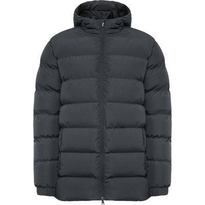 Parka acolchada Capucha fija con visera Plomo Oscuro M