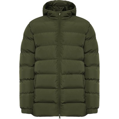 Parka acolchada Capucha fija con visera Verde Militar Oscuro 2Xl