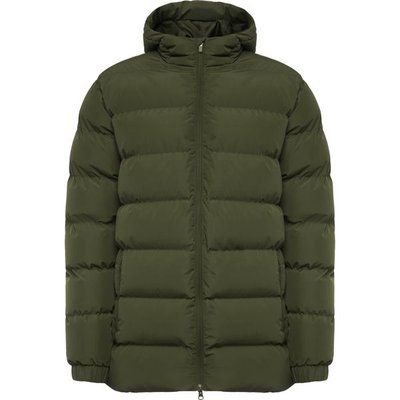Parka acolchada Capucha fija con visera Verde Militar Oscuro Xl