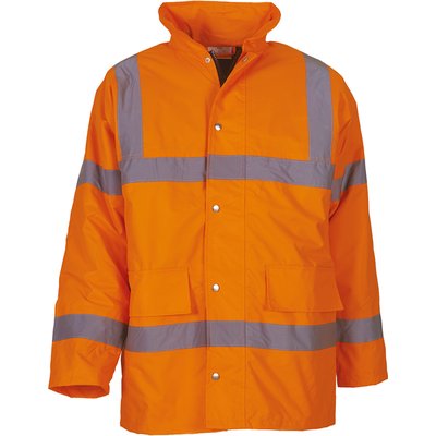 Parka alta visibilidad impermeable con capucha Hi Vis Orange XL