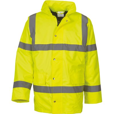 Parka alta visibilidad impermeable con capucha Hi Vis Yellow 4XL