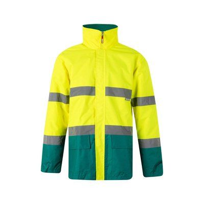 Parka con bandas reflectantes y capucha Verde 4Xl