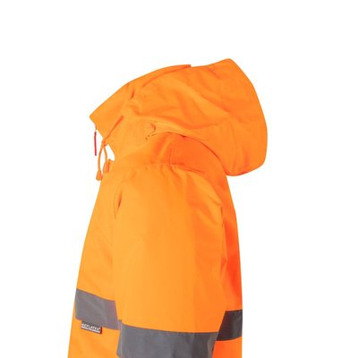Parka con bandas reflectantes y capucha