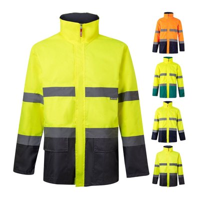 Parka con bandas reflectantes y capucha