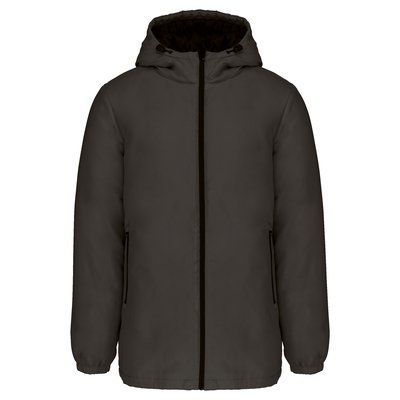 Parka con capucha y tejido hidrófugo Dark Grey L