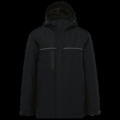 Parka impermeable con capucha y forro polar Black M