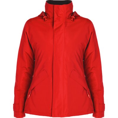 Parka mujer impermeable con capucha y bolsillos Rojo 2XL