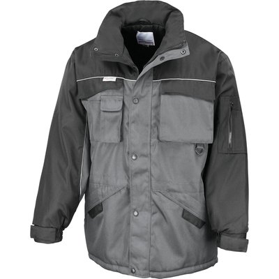 Parka con Parches reflectantes de seguridad. Grey / Black XL